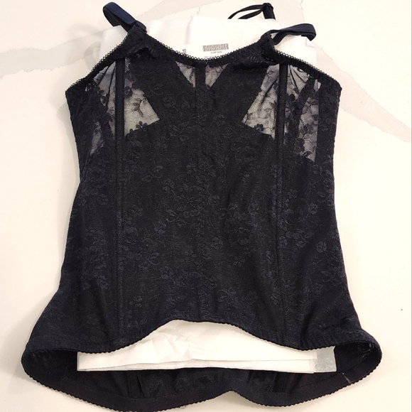 NWT Black Pushup Corset - "Boning" Supports Front & Back for Smooth Profile - Picture 3 of 16